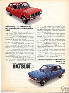1970 Print Ad of Nissan Datsun Li'l Something 1200 & 510 Sedan - Picture 1 of 1