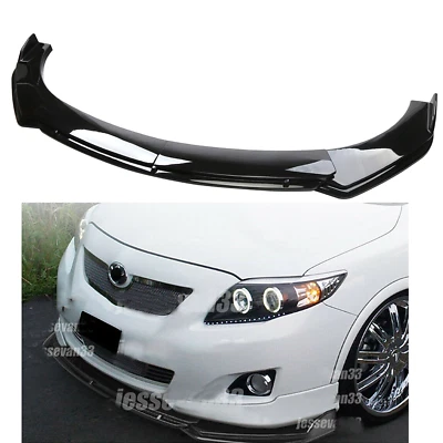 Glossy Black Front Bumper Lip Splitter Spoiler Dual-Layer For Toyota Corolla Foto 1 de 4