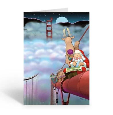STONEHOUSE COLLECTION San Francisco Golden Gate Bridge Christmas Card - 18 Cards & Envelopes - 90001