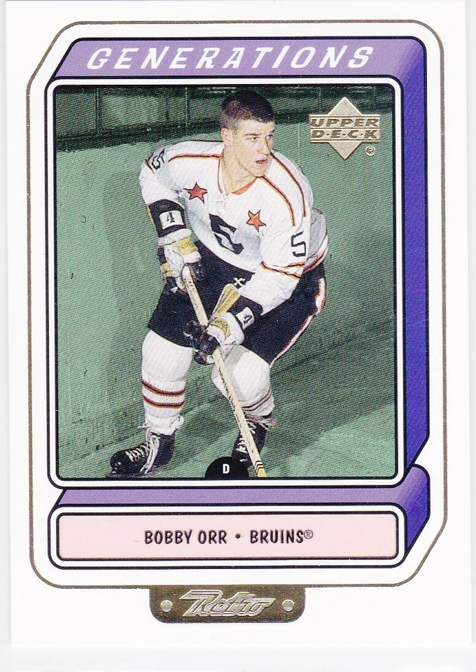 99/00 UD RETRO..BOBBY ORR..GENERATIONS..# G4B..BRUINS..FREE COMBINED SHIP - Image 1 of 2