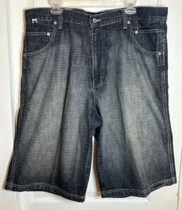 Evolution 1972 Extra Baggy Faded Jean Shorts Hip Hop Skater Mens 40 - Picture 1 of 10