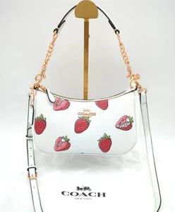 Borsa a tracolla CAL62 Coach Teri borsetta con stampa fragola prodotti outlet nuova con etichetta - Foto 1 di 14