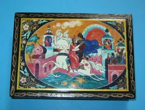 Russland - Lackdose signiert / Lackmalerei !  - Bild 1 von 5