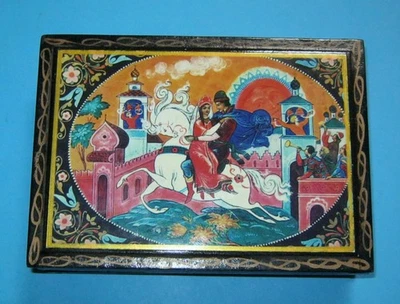 Russland - Lackdose signiert / Lackmalerei !  - Bild 1 von 4