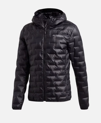 Adidas Terrex Women's Lite Down Hooded Puffer Jacket Black NEW CY8770 Uk Size 16 - Image 1 of 2