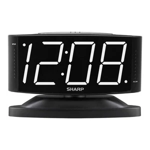 SHARP Home LED Digital Alarm Clock – Swivel Base - Outlet Powered, Simple - Picture 1 of 6