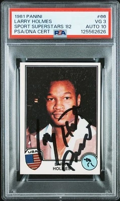1981 Panini #66 Larry Holmes Signed RC PSA 10 Auto Olympic HOF Autographed - Image 1 of 2