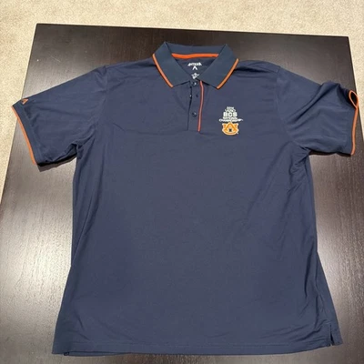 Antigua Auburn Tigers Polo Short Sleeve Blue White XL 2014 BCS NATIONAL CHAMPION - Image 1 of 4