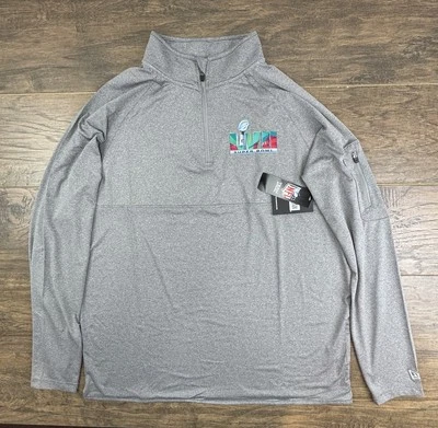 Sudadera del personal oficial del Super Bowl LVII para hombre XL gris 1/4 cremallera ropa del equipo de la NFL Foto 1 de 4