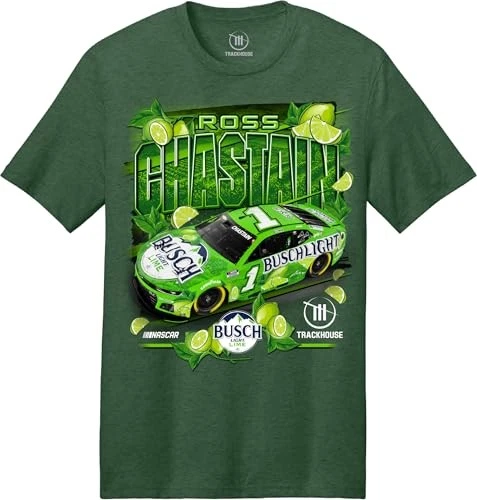 Ross Chastain #1 NASCAR 2025 Lime Indy Scheme Trackhouse Timber Green Shirt - Image 1 of 1