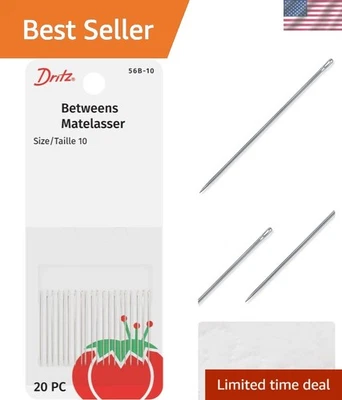 Durable 20-Pack Size 10 Quilting Needles - Nickel-Plated for Effortless Sewing - Image 1 of 4