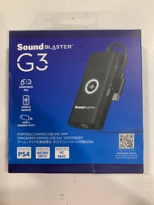 Creative Sound Blaster G3 Externo Gaming USB-C DAC Amp para PS4, Nintendo Switch Foto 1 de 2