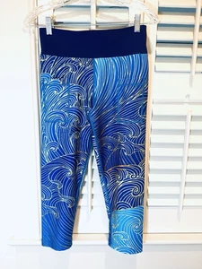 Leggings capri Ink N Burn para mujer talla 4 con cintura elástica azul usados en excelente estado - Imagen 1 de 13