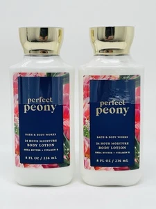 2 Bath and Body Works PERFECT PEONY Body Lotion Shea Butter 8 oz., Each & SEALED - Picture 1 of 1
