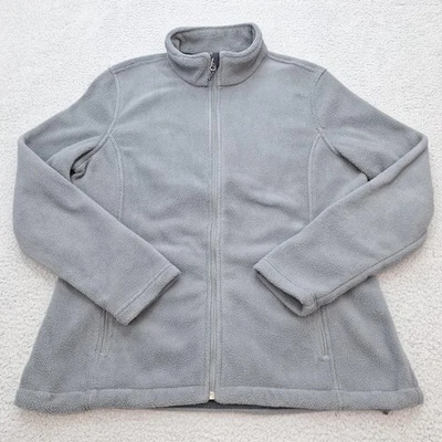 Port Authority Jacket Womens XL Gray Fleece Full Zip Stand Collar L217 Pockets - Image 1 of 4
