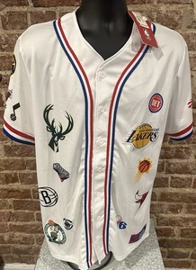 NWT NBA Ultra Game Team Logo Button Down Baseball Style Jersey Mens Large - Picture 1 of 9