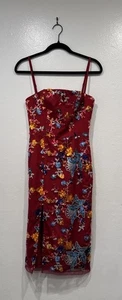 Helsi Sonya Midikleid Blumen Pailletten Damen Gr. XS Cocktail Mehrfarbig Schlitz - Bild 1 von 9