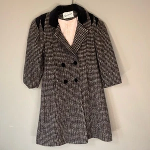 Vintage Rothschild Black and Pink tweed Wool Blend Coat 1950s, Girls 7, GUC - Picture 1 of 15