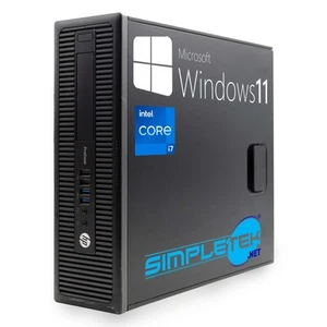 HP 600 G1 SFF i7 Windows 11 Pro 8GB 240GB Ordinateur de Bureau RS232 Com Serial - Photo 1/4