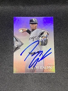 Carta auto firmata Tim Anderson Chicago White Sox 2014 Bowman platino #BPP98 COA - Foto 1 di 3