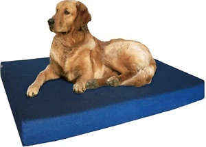 XL Extra Large Blue Denim Pet Dog Bed Orthopedic Waterproof Memory Foam 40x35x4" - Picture 1 of 15