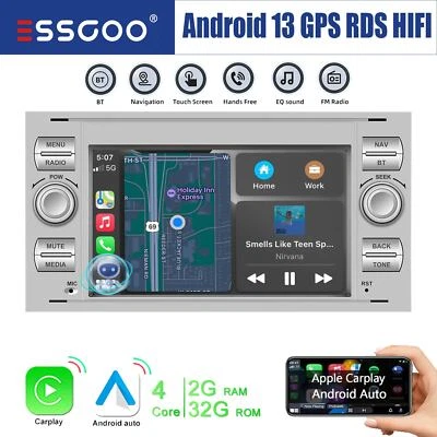 Android 13 CarPlay Autoradio GPS Nav WIFI RDS Für Ford Focus Transit MK7 C S-Max - Bild 1 von 4