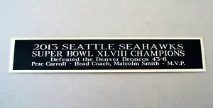 Targa Seattle Seahawks Super Bowl 48 per mini casco da calcio custodia 1,5 x 6 - Foto 1 di 12