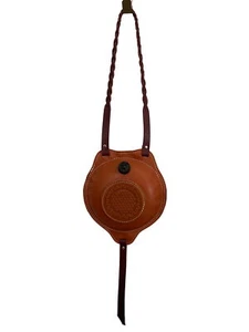 Vintage Leather Water Canteen With Braided Strap & Woven Detail - Picture 1 of 8