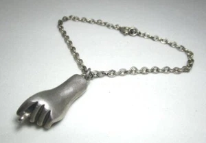 "Pulsera colgante de mano/puño de plata de ley 18,4 gramos colgante: 1 1/4""" - Imagen 1 de 4