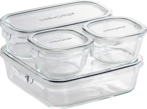 Iwaki PCPRN4GY22 storage container Mini & Range 4-piece set Heat-resistant glass - Picture 1 of 5