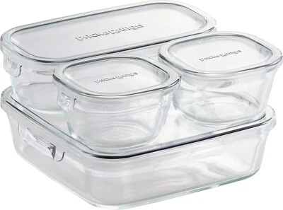 Iwaki PCPRN4GY22 storage container Mini & Range 4-piece set Heat-resistant glass - Image 1 of 4