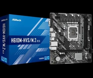 Asrock H610M-HVS/M.2 R2.0 Intel H610 Socket LGA 1700 Micro ATX DDR4 Motherboard - Picture 1 of 5
