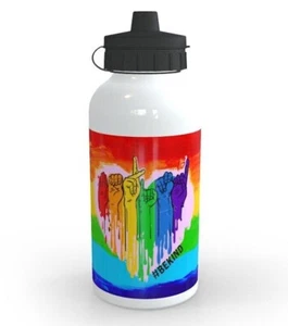 Be Kind Rainbow - Metal Sports Bottle 400ml, Sign Language, Pride, Humanity Love - Picture 1 of 11