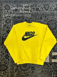 Size S - Nike X Nigo Fleece Crew Sweatshirt Yellow - Picture 1 of 7