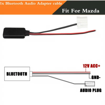Adaptador de interfaz Bluetooth inalámbrico cable de audio auxiliar para automóvil para Mazda M6 M3 RX8 MX5 Foto 1 de 4