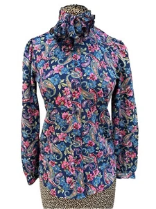 Vintage Levis Shirt Womens Size 6 Floral Western Blouse Square Dance 70s Bow - Picture 1 of 12