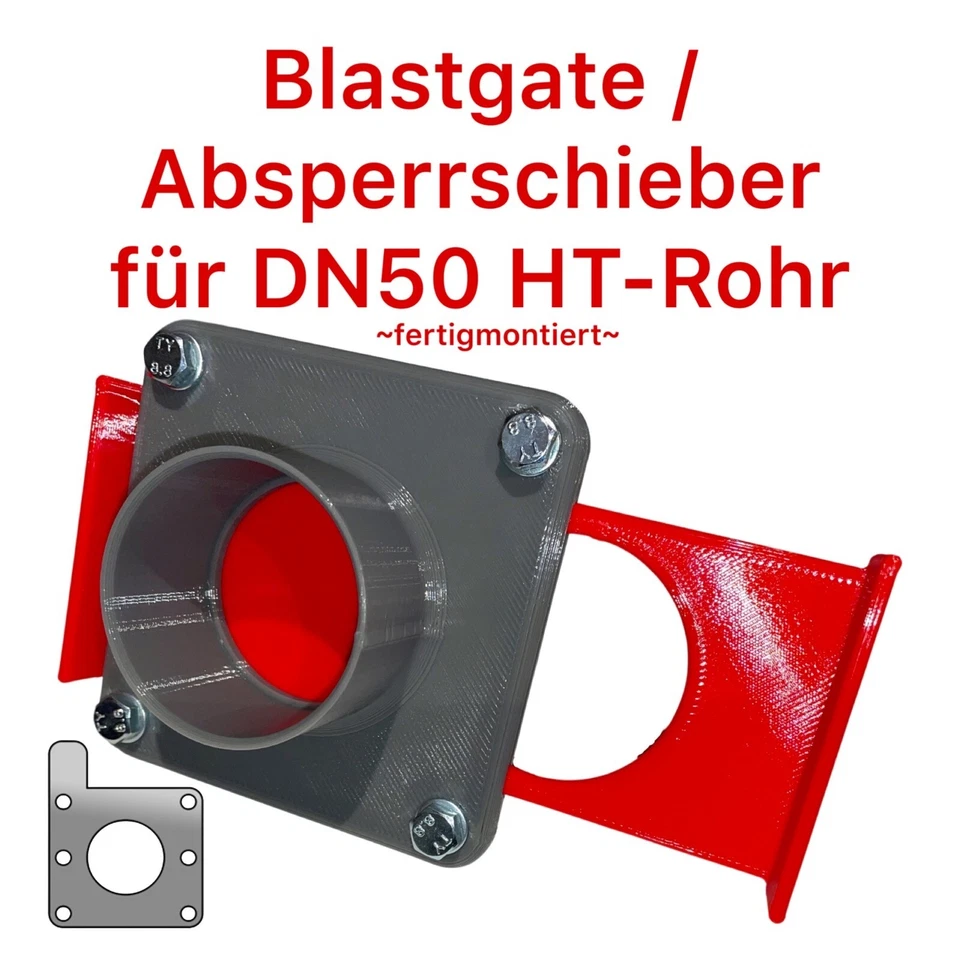 DN50 50mm HELDEN Blastgate Absperrschieber Sperrschieber Absauganlage Werkstatt - Bild 1 von 4