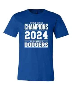 Los Angeles Dodgers World Series Champions 2024 T-Shirt Gildan Royal Blue - Picture 1 of 1