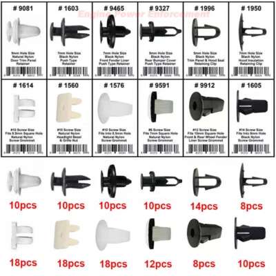 146Pcs For Toyota Fender Door Hood Bumper Trim Door Panel Clip Retainer Fastener - Image 1 of 4