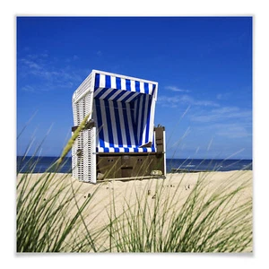 Poster Strandkorb - quadratisch WANDDEKO BILD WANDBILD kratzfest farbecht FSC - Bild 1 von 1