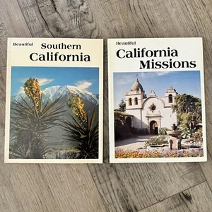 2 Vtg Books SOUTHERN CALIFORNIA & CALIFORNIA MISSIONS Hardcover Illustrated - Picture 1 of 10