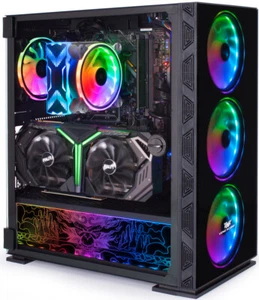 Gaming PC Computer Intel Quad i3 8GB RAM 500GB HDD WINDOWS 10 2GB GT710 RGB WiFi - Picture 1 of 11