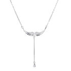925 Sterling Silver Charm Diamond Necklace Pendant Angel Wing Women Jewelry 