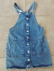 NEW Blue Jean denim Button Front Jumper Overalls mini Dress Size 4 US NWT - Picture 1 of 9