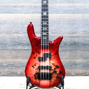 Spector Euro 4 CST Natural Red Burst Gloss Poplar Burl Top Electric Bass w/Bag - Picture 1 of 20