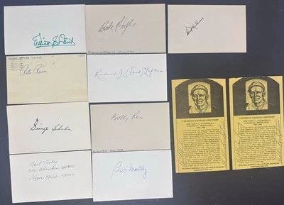 Lot 11 Brooklyn Dodgers Signed 3x5 Index Cards Pete Reiser Freddie Lindstrom (2) - Image 1 of 4