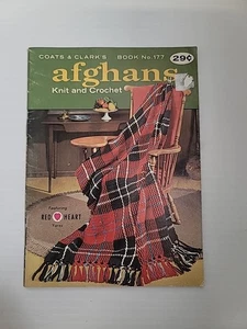 Libri afghani vintage Coats & Clark maglia e uncinetto - # 177 circa 1967 - Foto 1 di 7