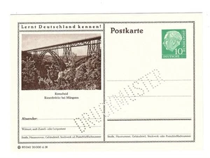 P 24 imagen postal patrón impreso 10 peniques heuss - puente Remscheid ** - Imagen 1 de 1