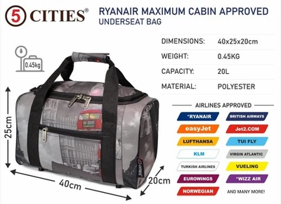 Ryanair Flight Under Seat Foldable Holdall 40x25x20cm - Image 1 of 2