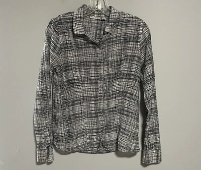 Halogen Black and White Button Down Shirt Cotton/Silk Blend XS - Image 1 of 4